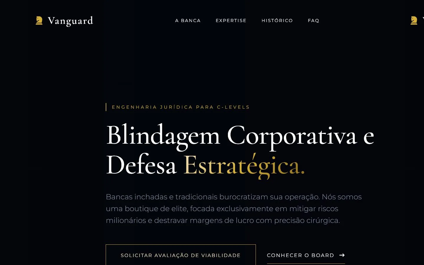 Demonstração conceitual de site para advocacia