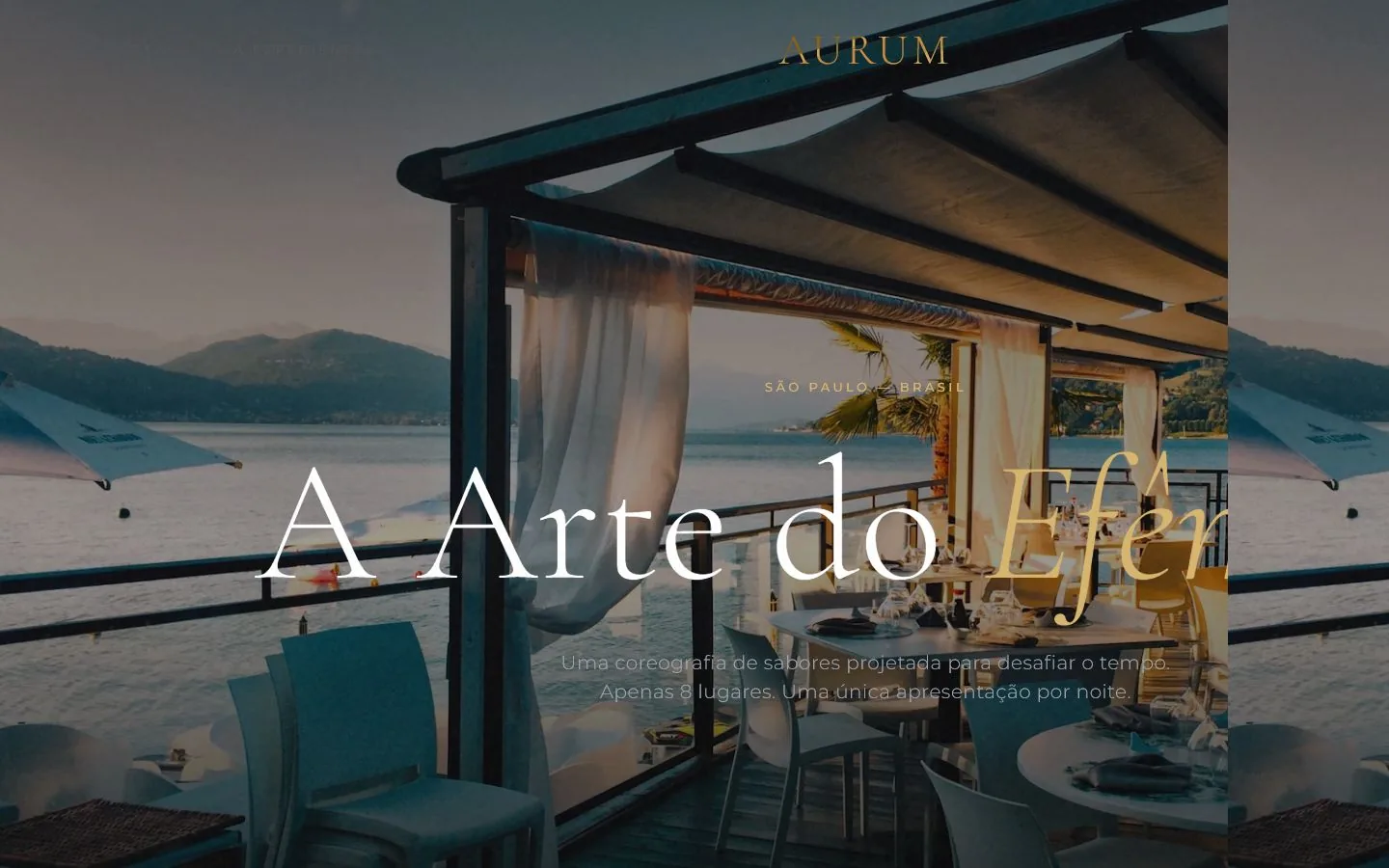 Demonstração conceitual de site para restaurante